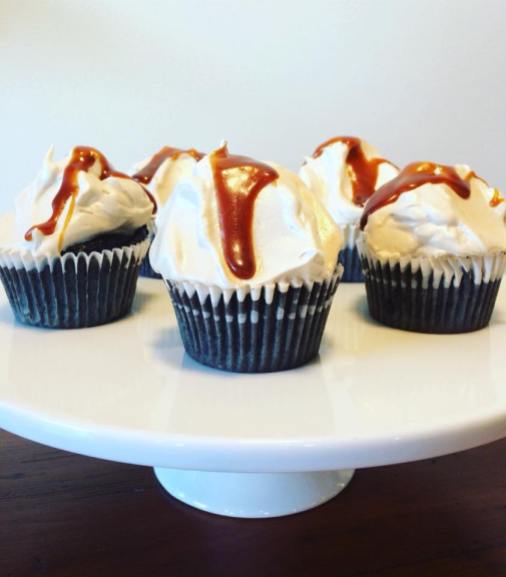 antler dark chocolate cupcakes with earl grey chiffon frosting